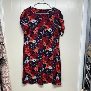 Marks & Spencer Vibrant Red and Navy Floral Dress